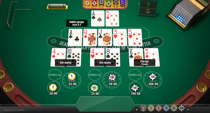 Poker en Strendus 3 Hand Casino Hold'Em 