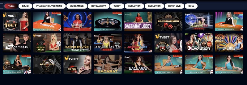 El Tribet Casino en Vivo juegos populares